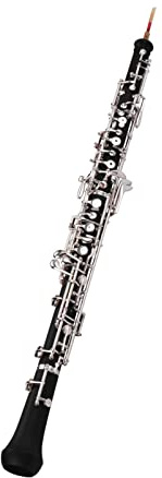 HUIOP Oboe profesional con llave en C,estilo semiautomático,teclas niqueladas,instrumento de viento de madera con guantes de caña para oboe,estuche de cuero,bolsa de transporte,paño de limpieza,oboe