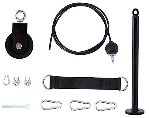 1 Satz Fitnessgeräte-Kit Haushaltsgeräte Maisloch tragbares Fitnessgerät Seilzug Aufzug heim Trainings-Riemenscheiben-Kit Fitnessversorgung Kabel Rolle Trainingsset Suite Metall