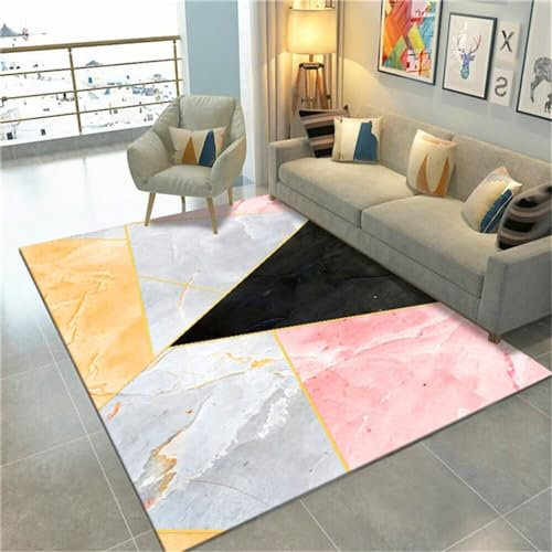 RUGMRZ Rugs for Bedroom Babyzimmer Teppich Farbe geometrisches Muster Wohnzimmer Teppich lässig nach Hause Dekoration kann angepasst Werden Bettumrandung Teppich 60X90CM