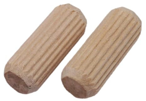 SKIR'CO (50 pièces) Chevilles en bois 10 x 25 mm, Chevilles en bois rainurées, Goupilles nervurées pour meubles, Chevilles rainurées