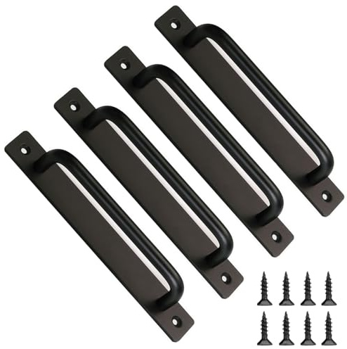 Zydiwo 4 Pezzi Maniglia per Porta Scorrevole Lega di Alluminio Maniglie per Porte Scorrevoli con Viti per Armadio Porta Barn Porte di Legno (180mm)