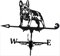 LYDSB Weathervane,Weathervane with Animal Ornament, Animals Dog Weather Vane Farm Retro Weather Vane Wind Direction Indicator Wind Direction Indictor Gifts - Bull Dog