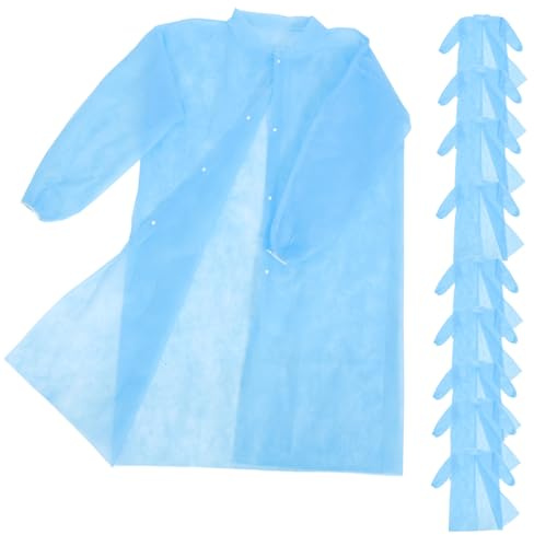 PartyKindom 10pcs Lab Coat Breathable Disposable Protective Suit Plus Size Lab Coats Non-Woven