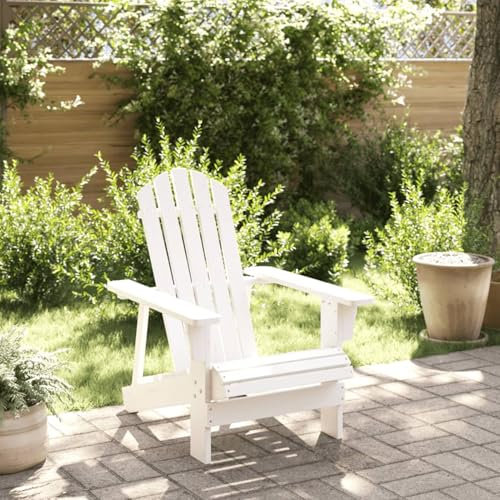 Somanki Adirondack-Stuhl Weiß 69x85x90,5 cm Massivholz Tanne, Hochlehner, Campingstühle, Lehnstühle, Wetterfest Stuhl, Garden Chair - 4007243