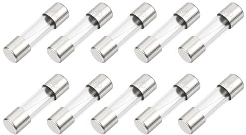 sourcing map 10 Pcs Fast Blow Glass Fuse 5A 125V 5x20mm Glass Tube Fuses Fast-Acting Fuses for PCB Board Electronic Devices Home Appliances Light String