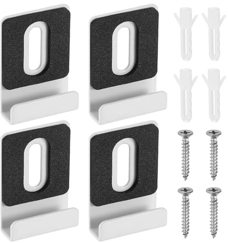 sourcing map Lot de 4 clips de support de miroir en métal, kit de quincaillerie avec vis de grande taille pour montage mural, miroirs sans cadre, carrelage mural, affichage de panneaux d'affichage,