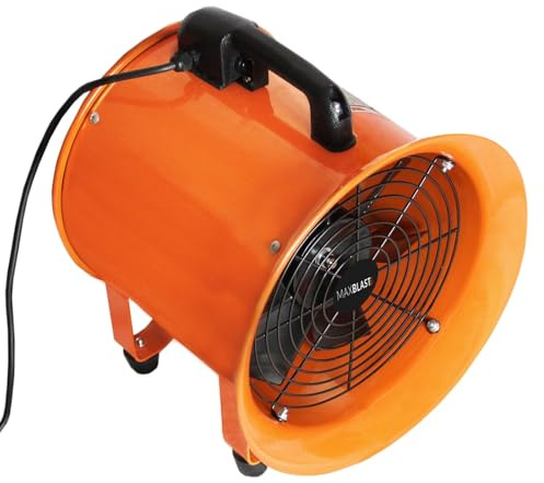 MAXBLAST Ventilateur Industriel d'Extraction de Poussière 300mm Tuyau d'Air Portable de 12m Ventilateur d'Extraction de Fumée d'Atelier Ventilateur de Conduit Industriel en PVC 550W 110V