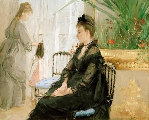 DQCJIYIGL Berühmte Gemälde HD Leinwanddruck Graffti Kunst Poster Innen von berthe Morisot Kunst Porträt für Schlafzimmer Home Decor 60x90cm