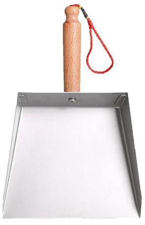 Kehrschaufel mit breiter Öffnung, Metall-Kehrschaufel, kleine Edelstahl-Kehrschaufel, tragbares Kehrwerkzeug, rostfreies, kompaktes Design für Küche, Bad, Garage, Wohnmobil, Kamin, 4,53 x 5,51 x 1,57