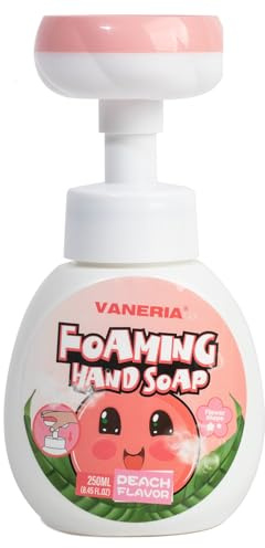 VANERIA Schaumseife Blume Handseife FlüSsig, Flower Stamp, Flower Bubble Handreinigung, Vegan-Friendly, feuchtigkeitsspendende und sanfte Handseife für Baby 250ml/8.45 Fl Oz