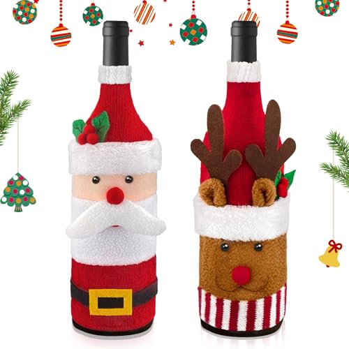 Bellanova 2 Stück Weinflaschen-Abdeckung Weihnachten