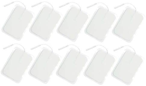 Massagepads 10 Stück aus Vliesstoff und Silikon für Elektroden | Gleichmäßige Stromverteilung, Wärmeöffnungen, Geringe Impedanz, Weniger Reizung, Weiß, für Geräte