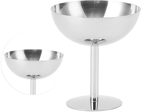 OEBUAFI Calice per Gelato in Acciaio Inossidabile, Tazza in Metallo, Champagne, Dessert, per Uso Alimentare, Lavabile in Lavastoviglie con Ampia Base Antiscivolo per Feste, Bar,