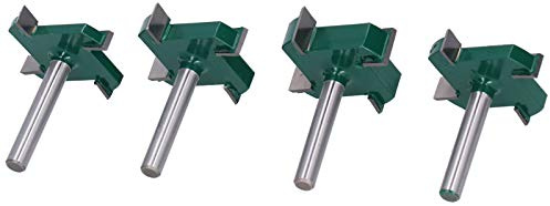 Oumefar Set di 4 Punte per Fresa a 4 Taglienti di Alta qualità per Scanalatura della Lavorazione del Legno, Fresa in Acciaio Al Carbonio con Scanalatura a T, Gambo da 6 Mm per Fresatrice Elettrica,