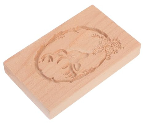 BESPORTBLE Moule à Biscuits en Bois de Hêtre 13X8X2 CM Presse à Biscuits Soi-Même Forme Renne pour Pâtisserie DIY Décoration Gourmande