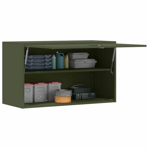 vidaXL Armario de pared para el garaje Verde oliva 90 x 40 x 53 cm