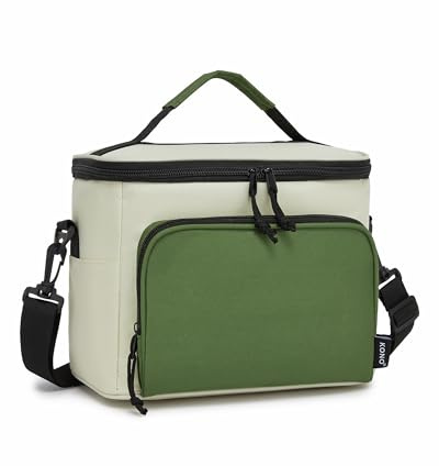 Kono Bolsa Termica Porta Alimentos 9L, Nevera Portátil Fiambrera Lonchera Trabajo, Bolsa Isotérmica con Correa Ajustable para Hombro y Mujer, Ideal para Oficina, Viaje, Picnic y Camping