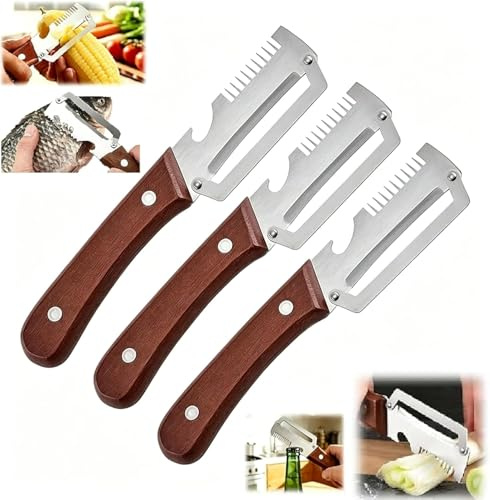 Pelaverdure multifunzione 2026 3 in 1 pelapatate e julienne e apribottiglie, per patate, frutta, canna da zucchero, zucca e verdure