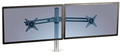 Fellowes Monitorhalterung Lotus, zur Verwendung mit Sitz-Steh Schreibtischaufsatz der Lotus Serie, für 2 Monitore bis je 26 Zoll (66,04 cm) bzw. 11,8 kg Gesamtgewicht, silber