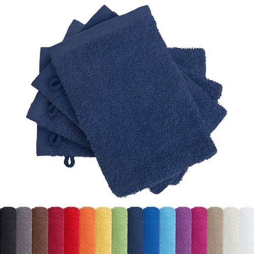 AR Line 4er Pack zum Sparpreis, Frottier Handtuch-Serie - in 7 Größen und 16 Farben 100% Baumwolle 500 g/m², 4er Pack Waschlappen (15x21 cm) in Dunkelblau