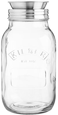 Kilner Spiralizer Set | 1 Litre Glass Jar with Lid & Safety Band | Japanese Stainless Steel Blade for Vegetables | BPA-Free, Durable & Sustainable | Includes Recipe & Instruction Booklet