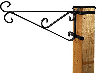 Garden Pride 15” Fence Post Bracket – Simply slips over the top of any 8cm x 8cm post, designed to fit over most standard wooden fence posts – Premium 15” hanging basket bracket