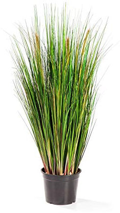 artplants.de Deko Fuchsschwanzgras Flynn, 3 braune Ripsen, grün, 90cm - Kunstgras - Dekogras