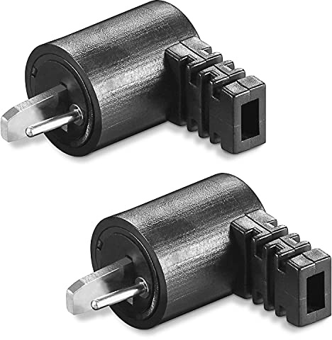 2X DIN Lautsprecherstecker | mit Schraubanschluss | Gewinkelt 90° Schraubbar Knickschutz 2,2 mm | Boxen Audio Adapter Kabelanschluss Lautsprecher Stecker | Schwarz | 2 Stück