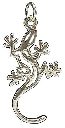 Fait main pendentif en argent massif 925 Gecko Salamandre PE000068 Empress