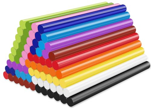 ENPOINT Colored Hot Glue Sticks, 72 PCS 0.27 x 3.93 in Mini Hot Melt Glue Sticks Colored, EVA 12 Colorful Adhesive Purpose Glue Stick for DIY Art Craft General Repairs and Gluing Projects
