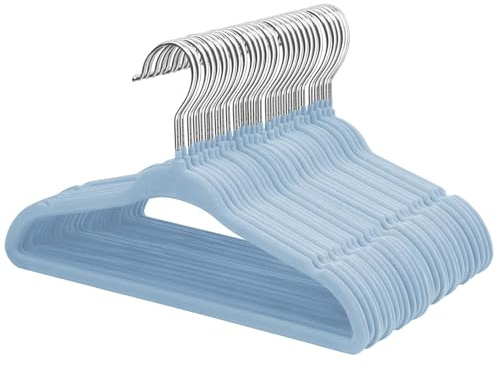 ManGotree Perchas de Terciopelo para Bebés de 28 cm Paquete de 30 Azul