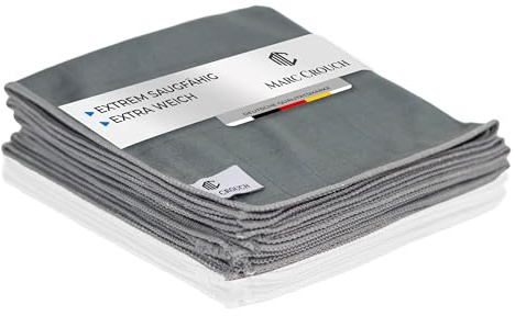 Marc Crouch® 4X Premium Carbontücher Microfaser Glastücher 40x40cm - fusselfreie/schlierenfreie Scheiben und Fenster - Microfiber Carbon Tücher Glastücher/Waffeltücher (4)