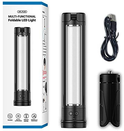 Lampe de poche LED clignotante portable pliable 3 couleurs avec télécommande infrarouge pour éclairage extérieur et diffusion en direct en intérieur 8 W