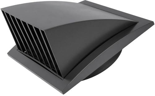 Vent Systems Antracite Ø150mm Coperchio di scarico grande - Cappa per asciugatrice - Cappa aspirante - Cappa di sfiato - Valvola di ritegno - Griglia di ventilazione della cappa di uscita