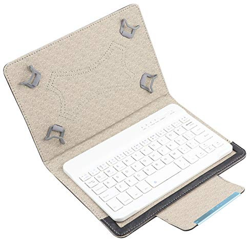 Niiyen Estuche para Teclado Bluetooth, Estuche para Teclado para Tableta 7 '' Tableta portátil Funda Protectora Universal de PU con Teclado Bluetooth para teléfono Inteligente, Tableta y computadora