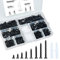 420 Pcs Wood Screws Assortment,Self Tapping Screws,Carbon Steel Flat Head Screws for Wood,Contains 20 Pcs M6 Screw Anchors for Diy, Furniture & Repairs