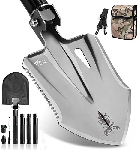 Zune Lotoo Pala Pieghevole Campeggio Multitool 16 in 1 Paletta Giardinaggio Strumento di Trincea in Acciaio ad Alto Tenore di Carbonio Resistente per Zaino da Escursionismo