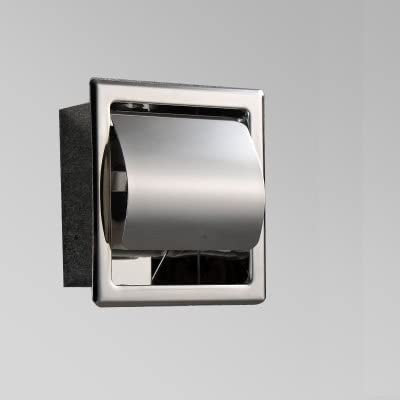 KLZUOPT Badezimmerregale 304 Edelstahl polierter Wandeinbau-Einbau-Toilettenpapierhalter, öffentliches Hotel Roségold Verdeckter Papierrollenhalter (Color : Polished Single)