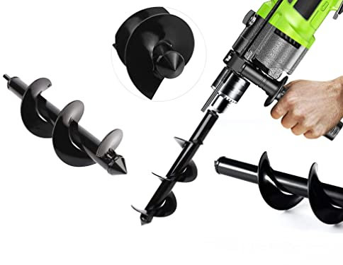 Punta Trivella per trapano avvitatore ø 400X100mm Trivella per Terreno Punta A Spirale Trapano per Terreno per Giardino per Piantare Coltivare Piante piantine punta trapano per terreno