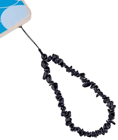 BEEFLYING teléfono encantos Correa para Mujeres niñas teléfono Celular Funda cordón Correa de muñeca encantos de Piedras Preciosas Naturales para Llavero