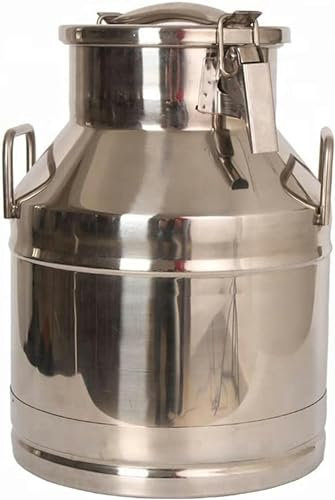 CIADAZ Milcheimer Edelstahl Milchkanne Kanister Milchtopf Eimer Aufbewahrungsbehälter Tragekrug Mit Versiegeltem Deckel - Silber, 40L