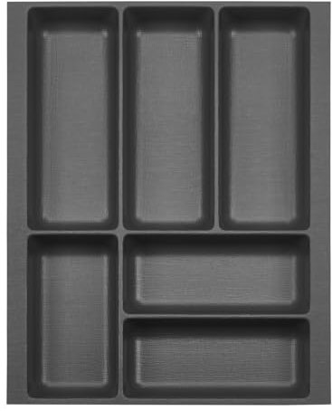Orga-Box 2 Besteckeinsatz Tiefe: 461 x Breite: 359 mm anthrazit mit Canvas Struktur für 45er Nobilia Schublade bis 07/2012 (BITTE MESSEN SIE IHR SCHUBLADENINNENMAß!)