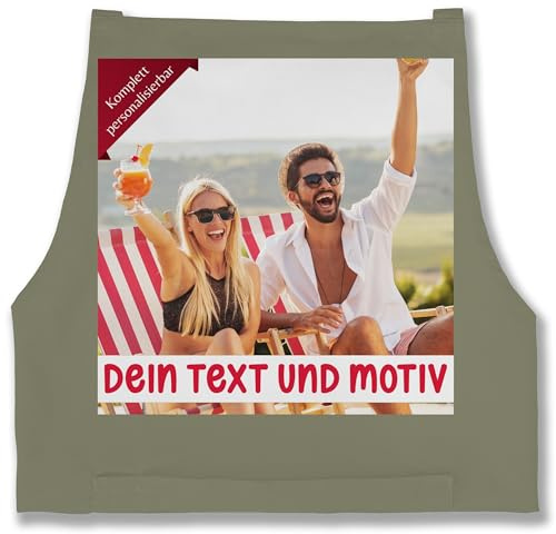 Geschenk mit Namen personalisiert by Shirtracer - Schürze - Bild Text Erwachsene - Eigenes Foto Geschenk I