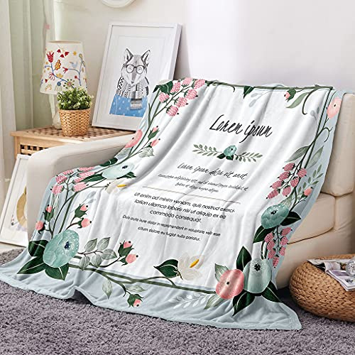 EHOMERY Manta Sofa Verano Algodon Colcha Edredon Manta Picnic Cobijas De Invierno Flores Paisaje Manta Verano Mantas Decorativas Suaves Y Cómodas Blanco 100x70cm