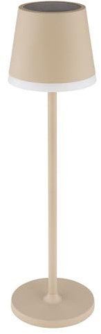 Tischleuchte Solarleuchte Außenlampe sandfarben Terrassenleuchte Tischlampe Balkon IP44 Spritzwasserfest Akku, LED warmweiß, DxH 11x41 cm