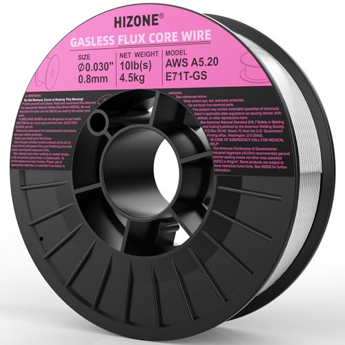 HIZONE Flux Core svetstråd, E71T-GS .76 cm – 4,5 kg gaslös flödeskärnad MIG svetstråd, 1-pack