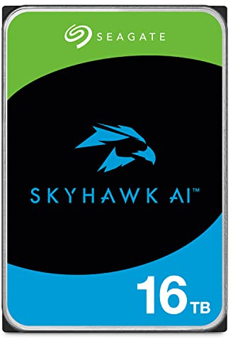 Seagate Skyhawk AI 16TB, Video Internal Hard Drive, 3.5, SATA, 6Gb/s, 256MB Cache, for DVR/NVR Security Camera System, Data Rescue Service (ST16000VE004)