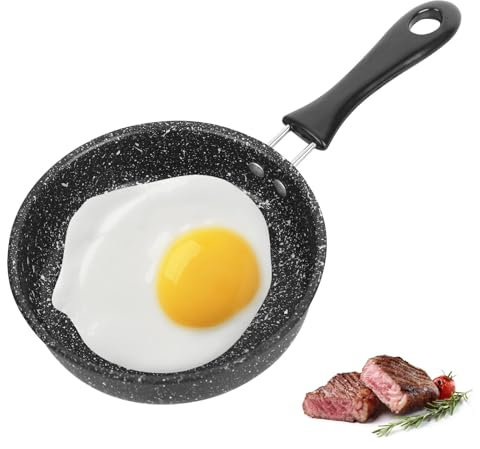 XCDMJ Poêle à Frire Antiadhésive 14 cm,Poele Induction Avec Revêtement En Granit Suisse, Poêle À Frire Antiadhésive Avec Poignée Résistante À La Chaleur,pour le camping, la cuisson à induction