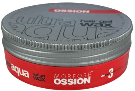 Morfose OSSION No3 Ultra Aqua Hair Gel Wax 175 ml - Haarstyling Wachs - Ultra Starker Halt, Intensiver Glanz, Flexibles Styling - Für Alle Haartypen