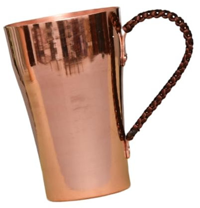 Sharplace Kupfer-Kaffeetasse, Kupfer-Wassertasse, 400 ml, tragbare Kupfer-Teetasse, Kupferbecher, Reine Kupfertasse für Hochzeit, Restaurant, Party, Café, mit Griff